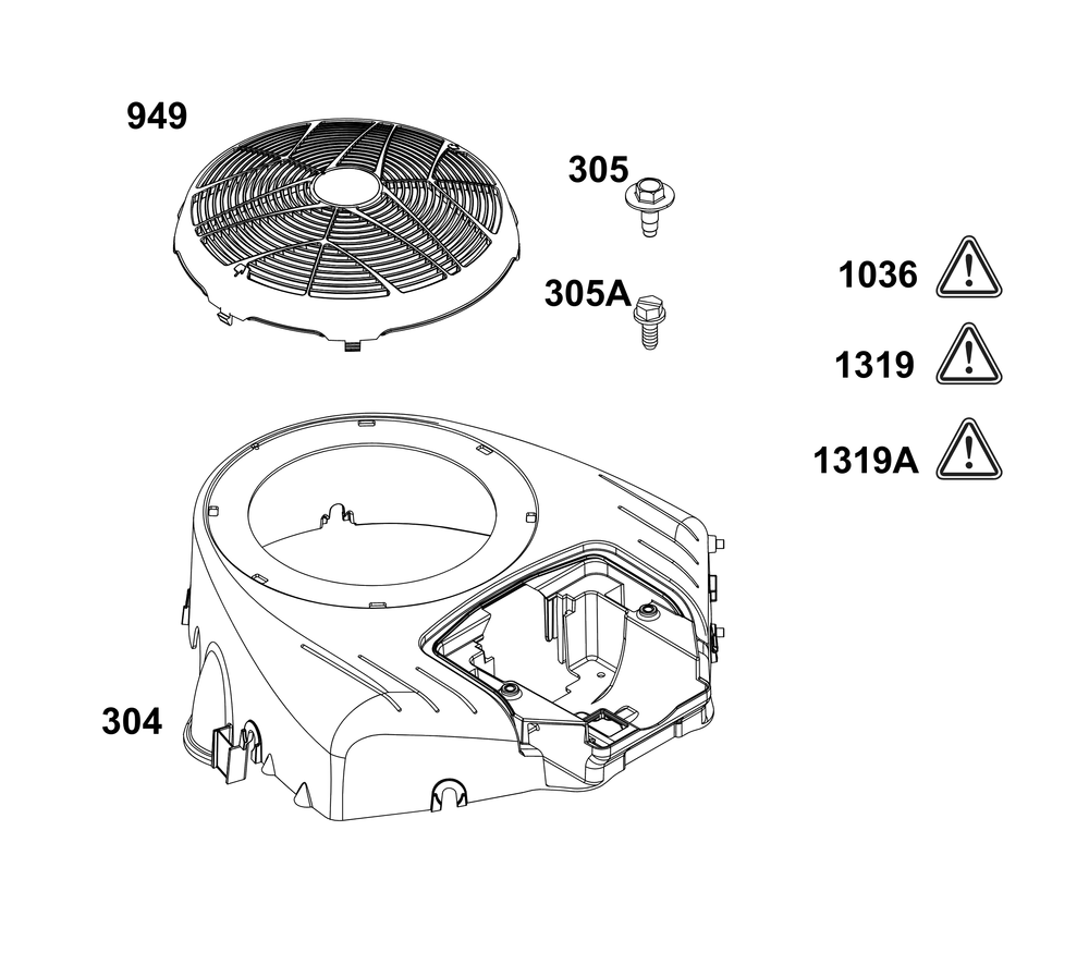 Blower Housing  Group Diagram and Parts List for 44N677-0064-B5 400000 - 699999 Briggs and Stratton Engine